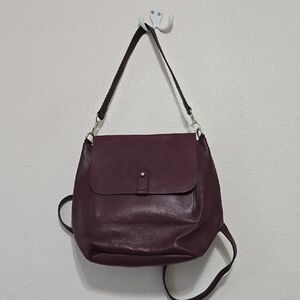 GAP FAUX LEATHER Burgundy Convertible Backpack/Shoulder Bag